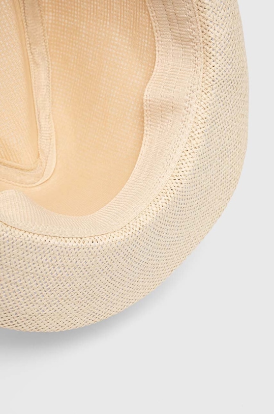 Kapelusz męski pleciony z ozdobną aplikacją kolor beżowy RS23.CAM703 beżowy