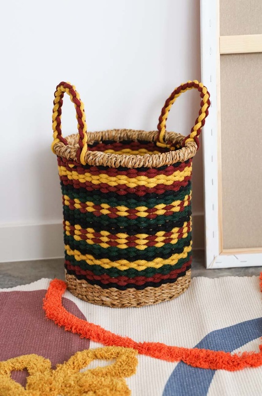 Pletený úložný kôš handmade viac farieb viacfarebná RS23.DEU502