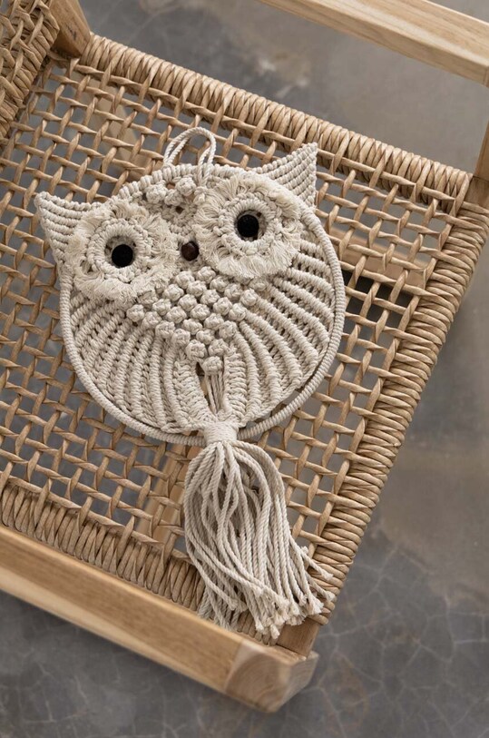 Makrama bawełniana w kształcie sowy kolor beżowy RS23.DEU600 beżowy RS23