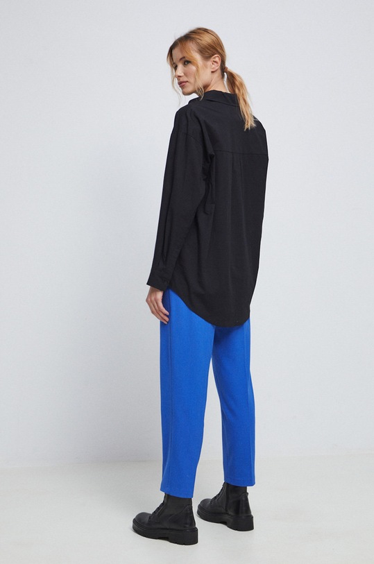 Odzież Koszula damska gładka kolor czarny RS23.KDD100 czarny
