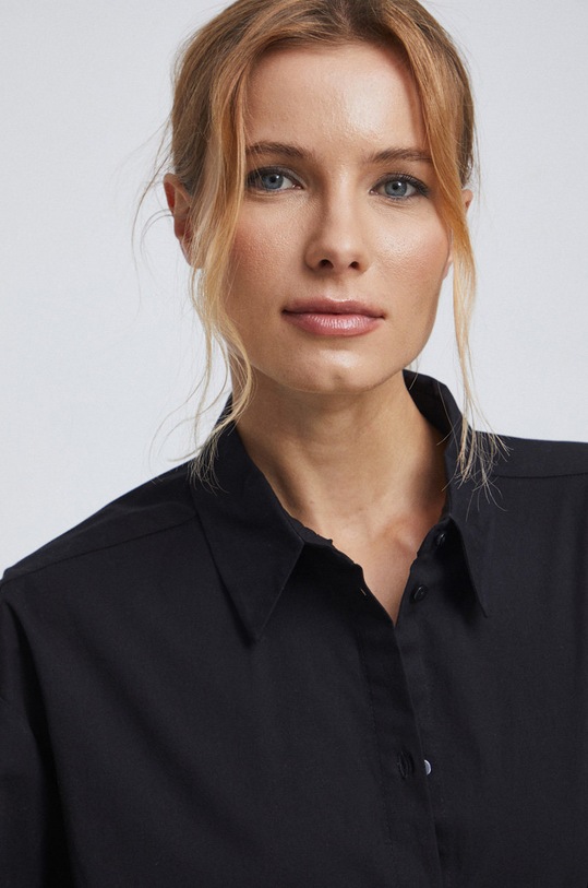 Koszula damska gładka kolor czarny czarny RS23.KDD100