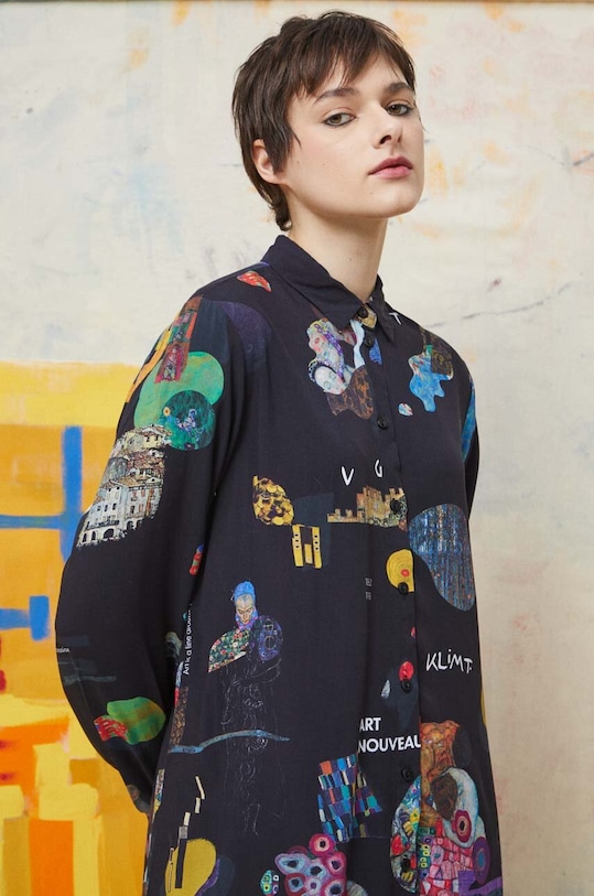 Koszula damska Eviva L'arte kolor czarny RS23.KDD252 czarny