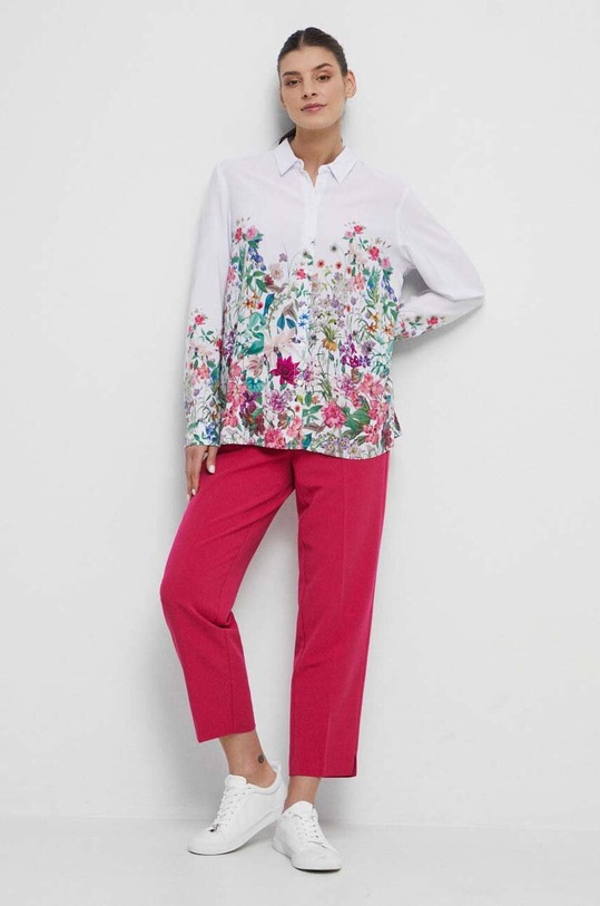 Odzież Koszula damska wzorzysta kolor biały RS23.KDD502 biały