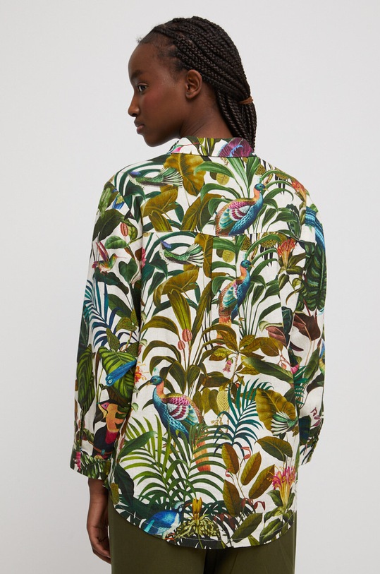 Odzież Koszula lniana damska wzorzysta kolor multicolor RS23.KDD804 multicolor