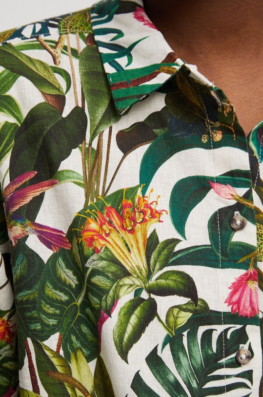 Koszula lniana damska wzorzysta kolor multicolor RS23.KDD804 multicolor