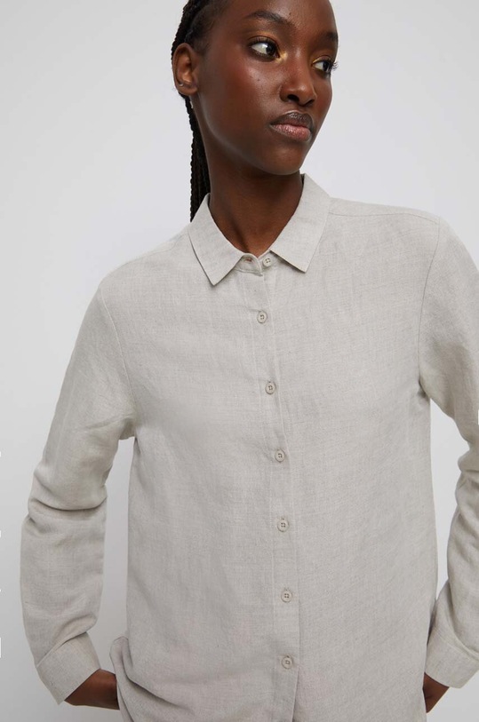 Koszula damska z konopi kolor beżowy pozostałe beżowy RS23.KDD807