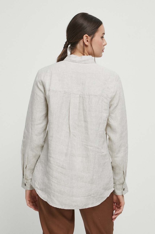 Oblečení Plátěná košile dámská béžová barva RS23.KDD902 béžová