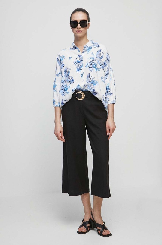 Koszula z domieszką lnu damska Medicine x Fajans Włocławek kolor biały RS23.KDDA00 biały RS23