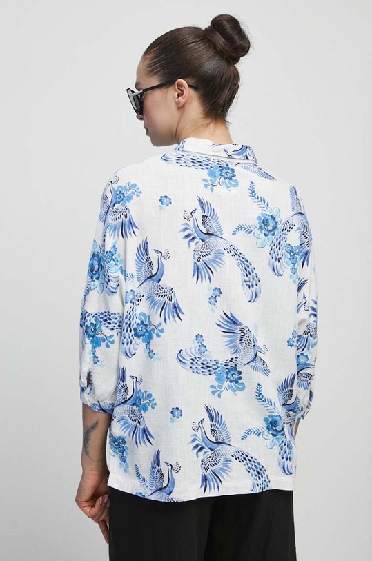 Odzież Koszula z domieszką lnu damska Medicine x Fajans Włocławek kolor biały RS23.KDDA00 biały