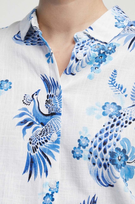 Koszula z domieszką lnu damska Medicine x Fajans Włocławek kolor biały RS23.KDDA00