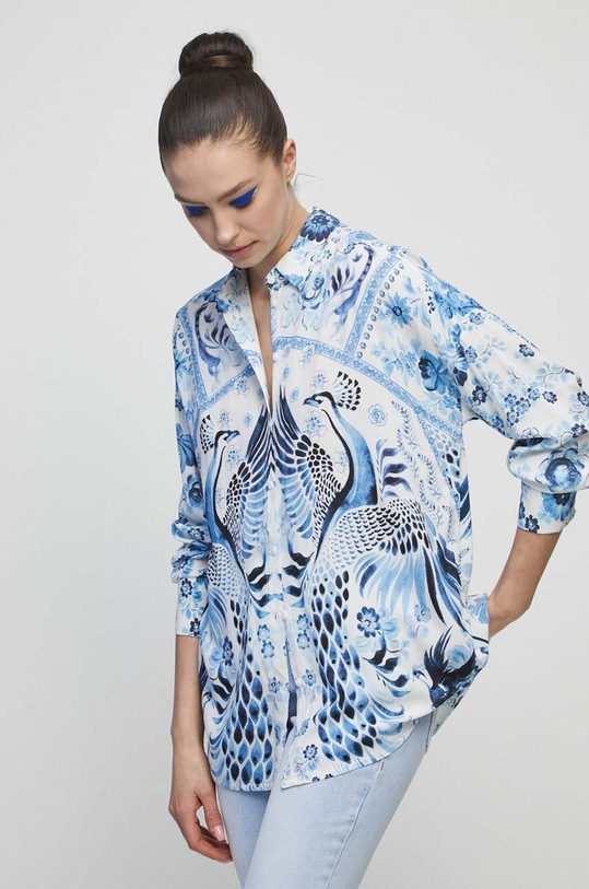 Koszula damska Medicine x Fajans Włocławek kolor niebieski RS23.KDDA05 niebieski RS23