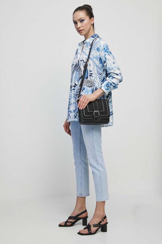 Koszula damska Medicine x Fajans Włocławek kolor niebieski niebieski RS23.KDDA05