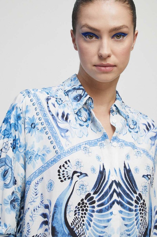 Koszula damska Medicine x Fajans Włocławek kolor niebieski RS23.KDDA05 niebieski