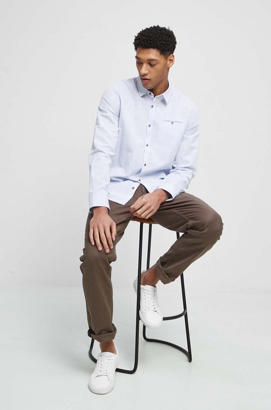 Ľanová košeľa pánska RS23.KDM050 modrá RS23