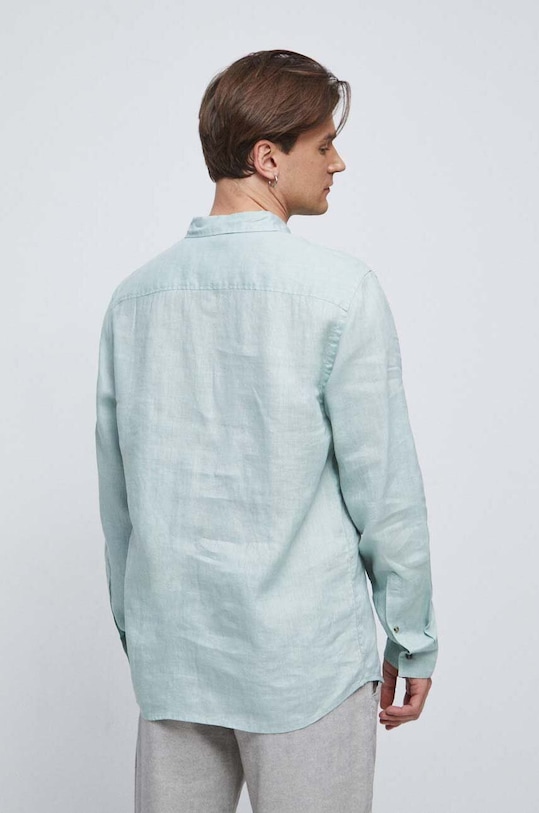 Plátěná košile pánská zelená barva zelená RS23.KDM073