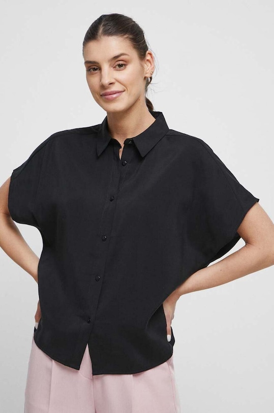 Koszula damska gładka kolor czarny pozostałe czarny RS23.KKD501