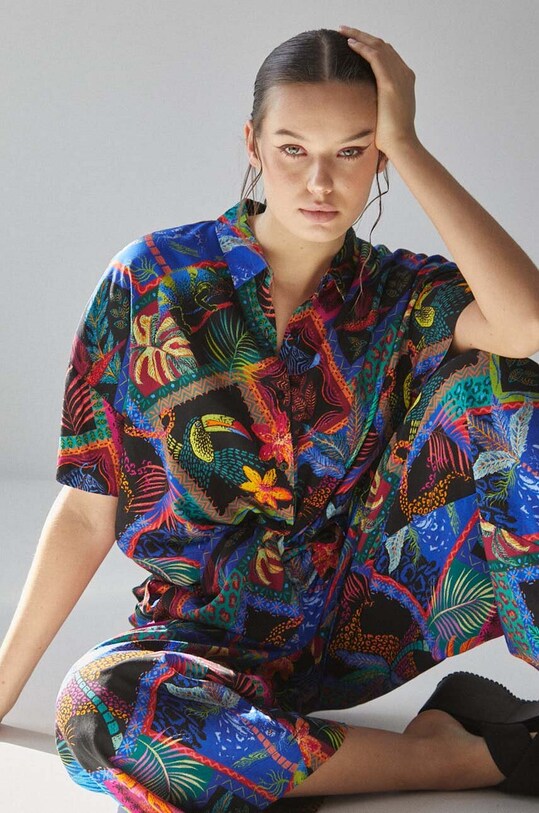 Koszula damska wzorzysta kolor casual multicolor RS23.KKD901