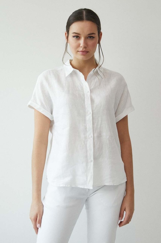 Plátěná košile dámská bílá barva RS23.KKD904 bílá RS23