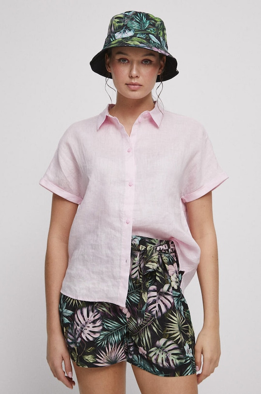 Medicine koszula lniana różowy RS23.KKD904