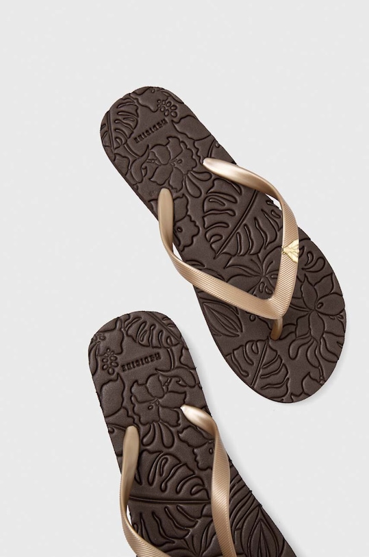 Japonki damskie z fakturą kolor brązowy brązowy RS23.KLD803