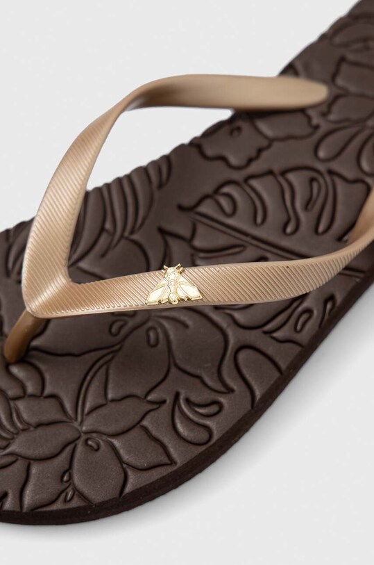 Japonki damskie z fakturą kolor brązowy RS23.KLD803 brązowy