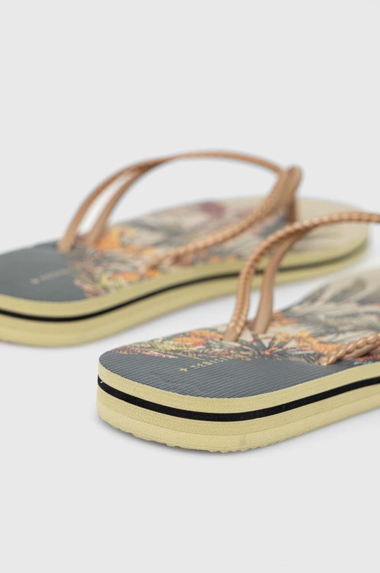 Japonki damskie z wzorzystą wkładką kolor zielony zielony RS23.KLD903