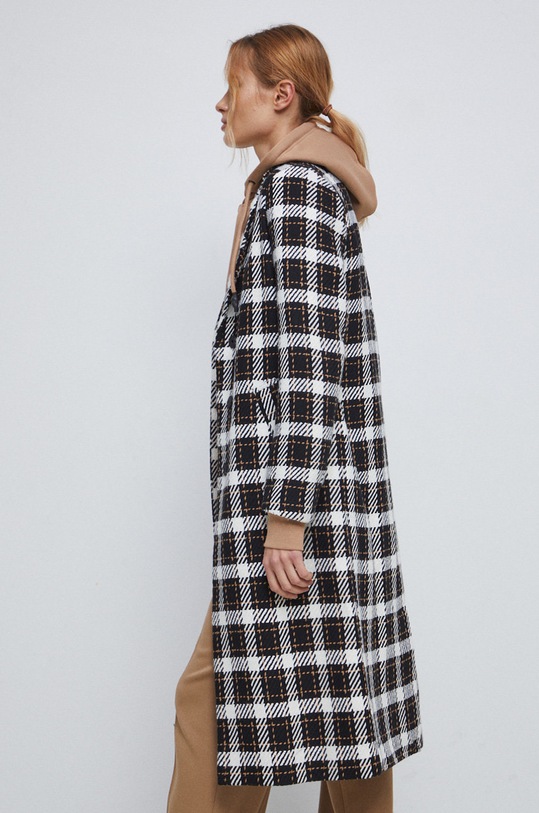 Kabát s prímesou vlny dámsky čierna farba prechodné čierna RS23.KPD100