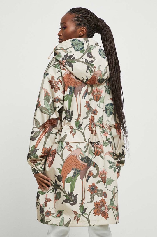 Odzież Płaszcz damski wzorzysty kolor beżowy RS23.KPD601 beżowy