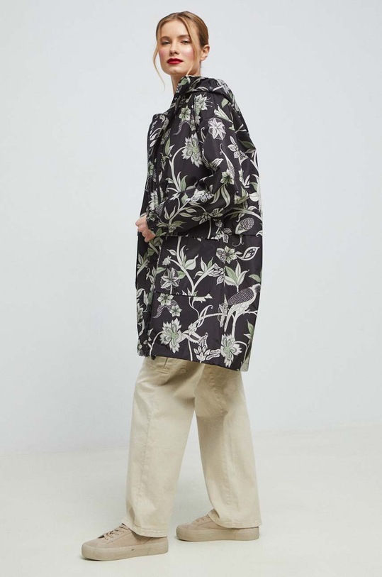 Płaszcz damski wzorzysty kolor czarny RS23.KPD601 czarny RS23