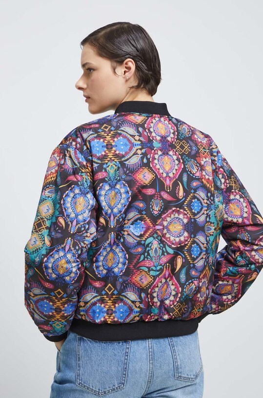 Odzież Kurtka bomber damska wzorzysta kolor multicolor RS23.KUD302 multicolor