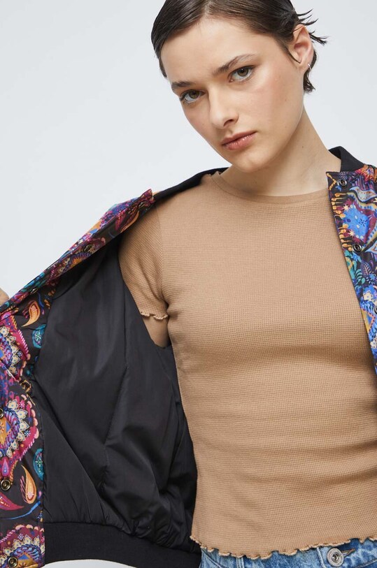 Kurtka bomber damska wzorzysta kolor multicolor RS23.KUD302