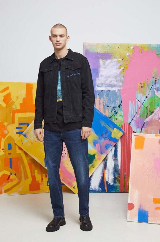 Kurtka jeansowa męska Eviva L'arte kolor czarny RS23.KUM204 czarny RS23