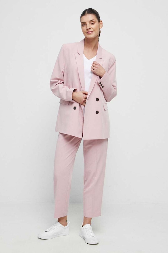 Marynarka damska gładka kolor różowy RS23.KZD501 różowy RS23