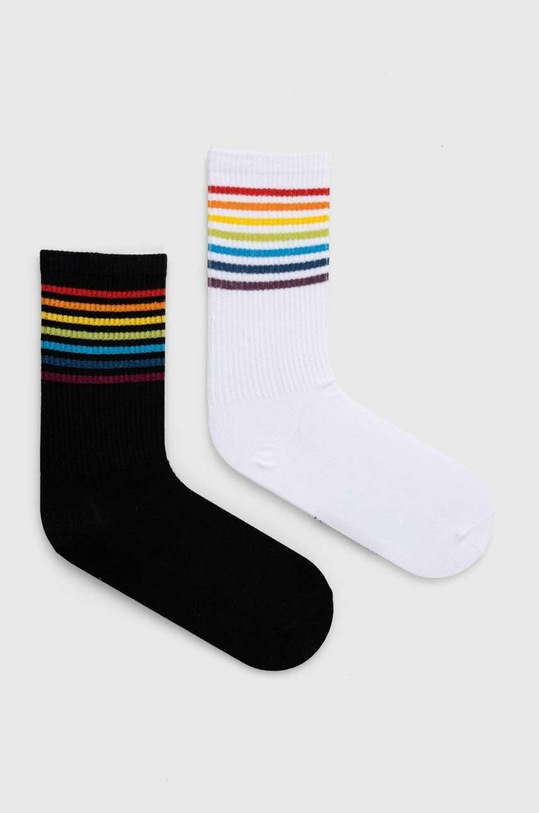 Skarpetki damskie bawełniane (2-pack) kolor multicolor drobny wzór multicolor RS23.LGD306