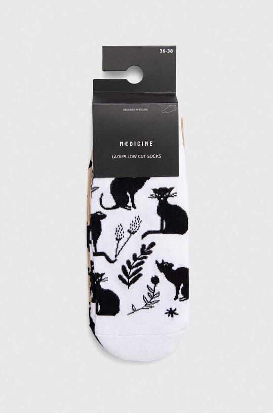 Odzież Skarpetki damskie bawełniane w koty (2-pack) kolor multicolor RS23.LGD602 multicolor