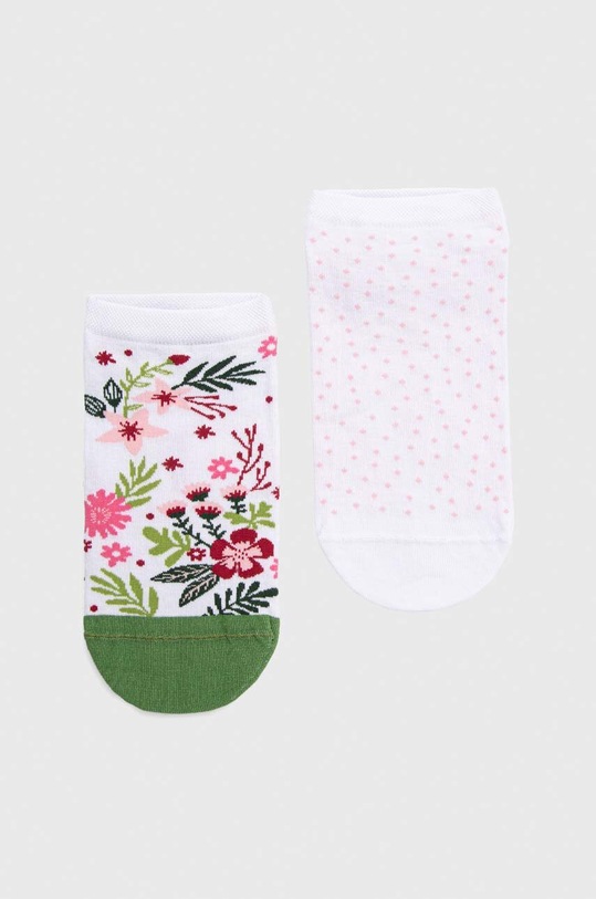 Skarpetki damskie bawełniane w kwiaty (2-pack) kolor multicolor skarpetki krótkie multicolor RS23.LGD802