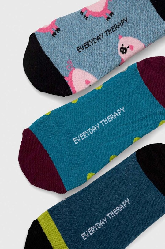 Skarpetki męskie bawełniane w świnki (3-pack) kolor turkusowy RS23.LGM502 turkusowy RS23
