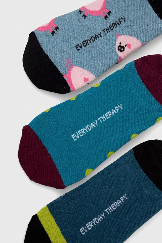 Skarpetki męskie bawełniane w świnki (3-pack) kolor turkusowy RS23.LGM502 turkusowy RS23