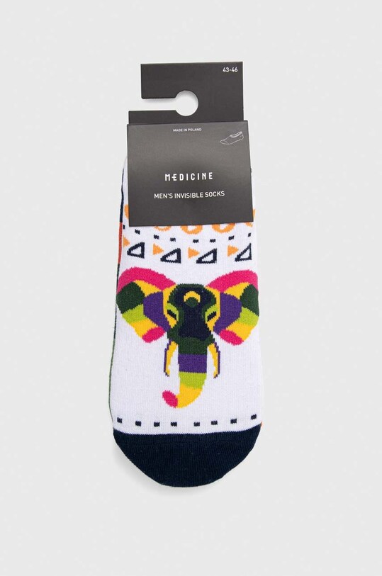 Odzież Skarpetki męskie bawełniane wzorzyste (3-pack) kolor biały RS23.LGM805 biały