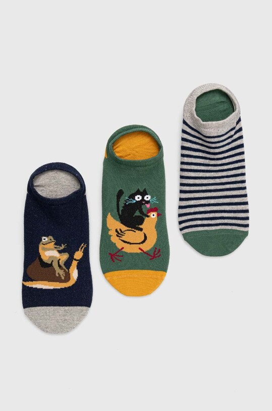 Skarpetki męskie bawełniane wzorzyste (3-pack) kolor multicolor skarpetki krótkie multicolor RS23.LGM916