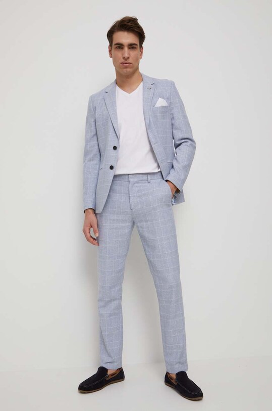 Blazer με μείγμα λινών Medicine RS23.MKM806 μπλε RS23