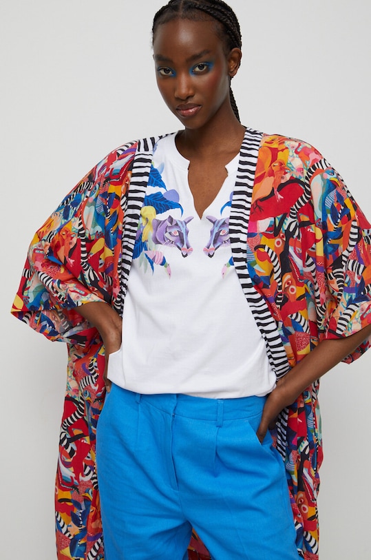 Kimono damskie by Olamaloú kolor multicolor tkanina multicolor RS23.NDD850