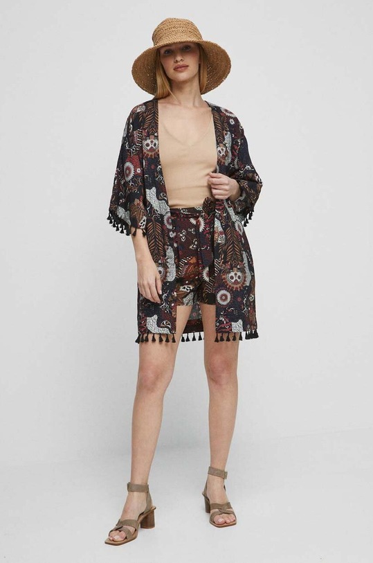Kimono damskie wzorzyste kolor czarny RS23.NKDB01 czarny RS23