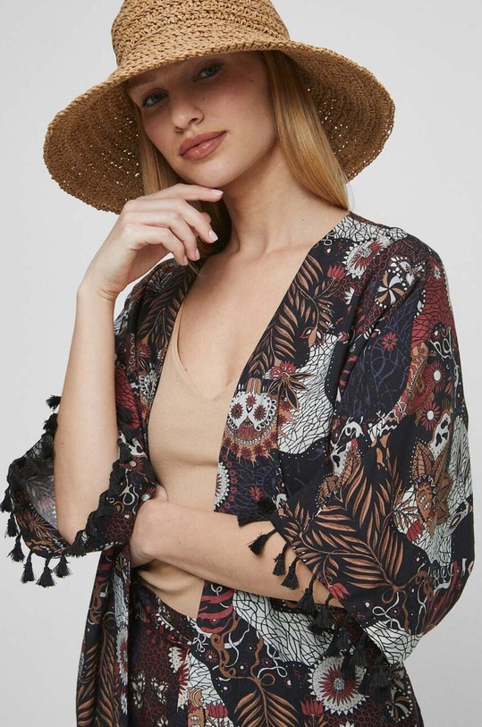 Kimono damskie wzorzyste kolor czarny czarny RS23.NKDB01