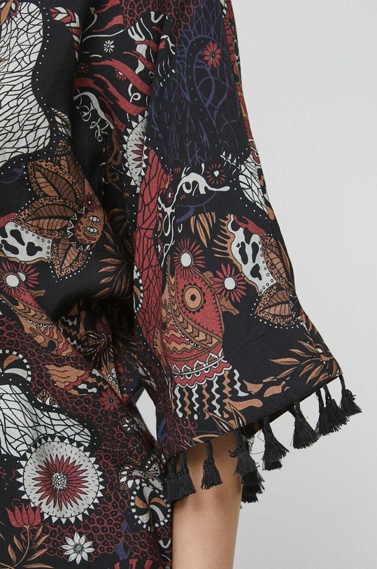 Kimono damskie wzorzyste kolor czarny RS23.NKDB01 czarny