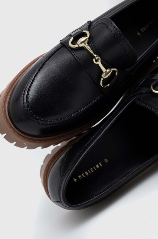 Medicine mokasyny skórzane RS23.OBD207 czarny