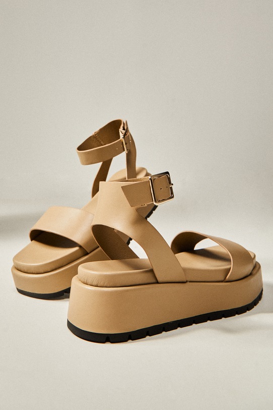 Sandały damskie na platformie kolor beżowy platforma beżowy RS23.OBD711