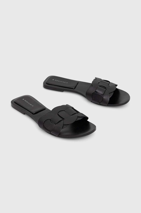 Obuwie Klapki damskie skórzane kolor czarny RS23.OBD805 czarny