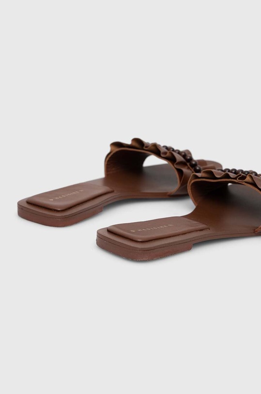 Klapki damskie skórzane kolor brązowy brązowy RS23.OBD806