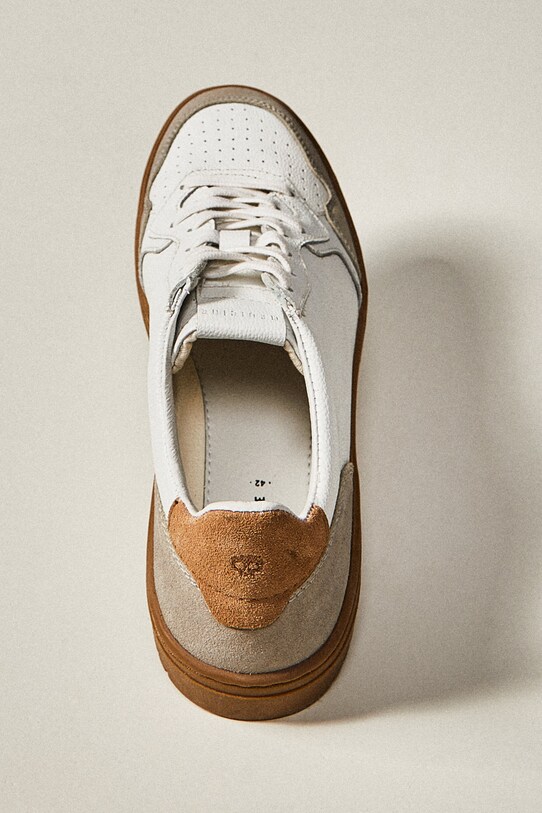 Sneakersy męskie ze skóry naturalnej kolor biały niska biały RS23.OBM202
